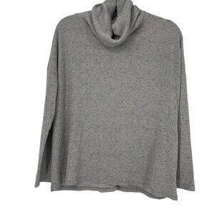 Dylan Fuzzy Flecked Fleece Cowl Neck Top Grey Size Small